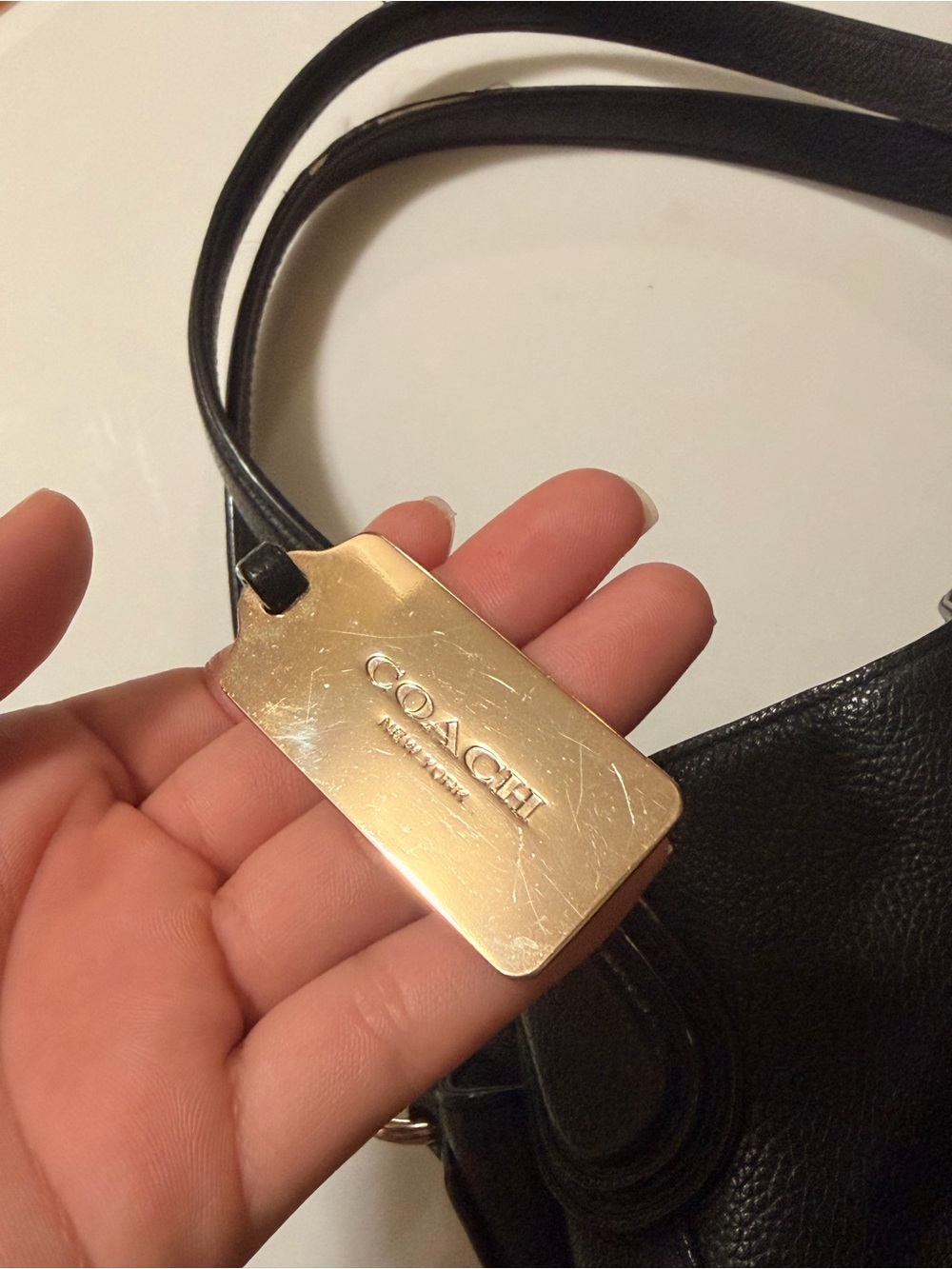 Coach Edie 31 Black Pebbled Leather Shoulder Bag with Gold Hardware - Picture 9 of 12